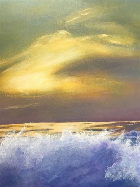 Ocean Sunset Original Painting on Canvas Seascape Painting on - Etsy