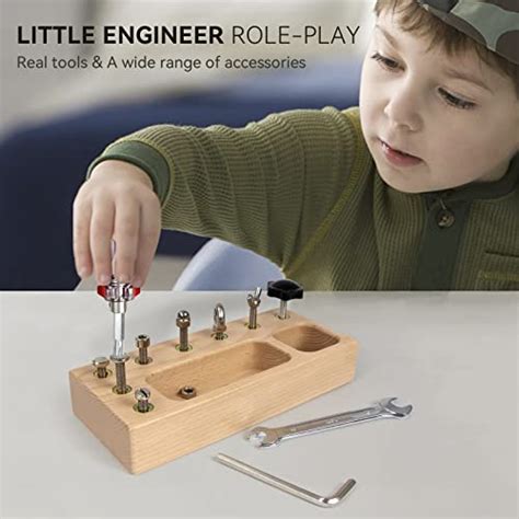 Montessori Fine Motor Skills Toys for 3 4 5 6 Year Old, Wooden ScrewDriver Board Toy for Basic ...