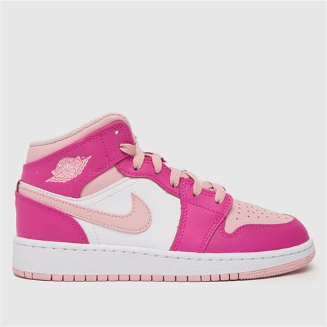 Kids Girls Youth Pale Pink Nike Jordan Air 1 Mid Trainers | schuh