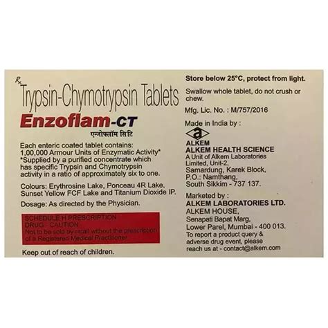 Enzoflam CT Tablet: Uses, Price, Dosage, Side Effects, Substitute, Buy ...