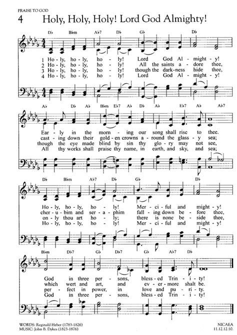 Hymns of Promise: a large print songbook 4. Holy, holy, holy! Lord God ...