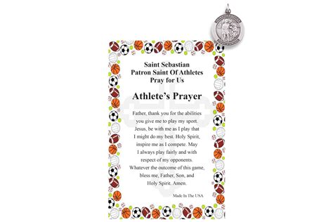 St. Sebastian Athlete's Prayer Card With St. Sebastian Medal - Etsy