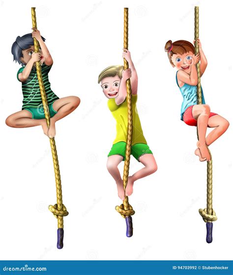 Rope Climbing Children Stock Illustration | CartoonDealer.com #94703992