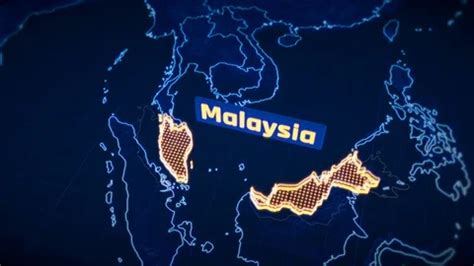 Malaysia country border 3D visualization... | Stock Video | Pond5