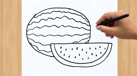 How to Draw a Watermelon Step by Step Easy Drawing For Kids - YouTube