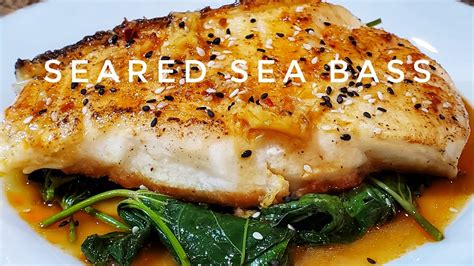 Seared SEA BASS FILLET | QUICK & EASY | RECIPE |#AthomewithNobz - YouTube