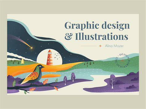 Illustration portfolio cover by Alina Mozer on Dribbble