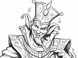 Mirthful Jester Coloring  Page sketch template
