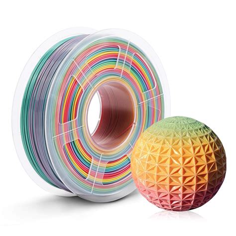 PLA 3D Printer Filament, PLA 1.75mm Filament Rainbow multicolour 1KG ...