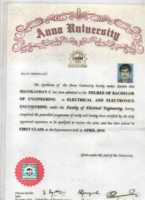 Anna University Degree Certificate Online Download Certificate Border | Images and Photos finder