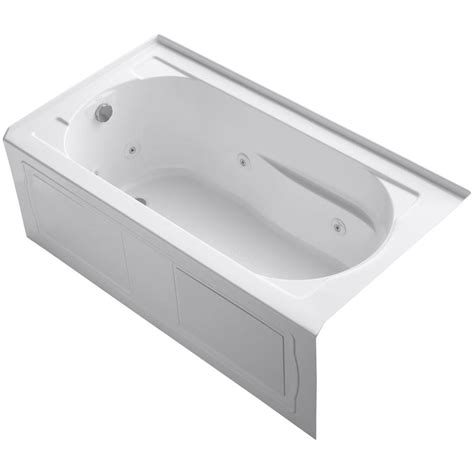 KOHLER Villager 5 ft. Left-Hand Drain Rectangular Integral Farmhouse ...