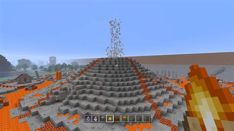 Campfire smoke works nicely with volcano designs : r/Minecraft