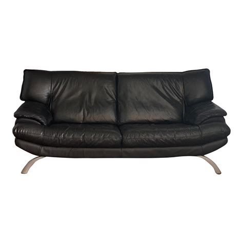 Early 21st Century Modern Leather Loveseat | Chairish