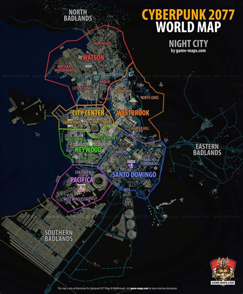 Cyberpunk 2077 World Map - CP77 Night City