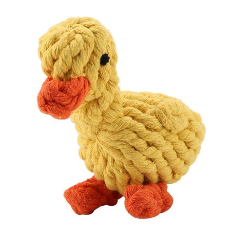 FAGINEY Dog Chew Toy, 1Pc Cute Duck Shaped Dog Toy Cotton Rope Dogs ...