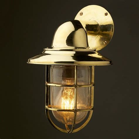 Vintage Ship Brass Shaded Bulkhead Wall Light • Edison Light Globes Pty Ltd | Bulkhead wall ...