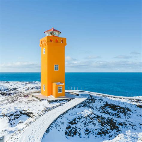 Winter At Svortuloft Lighthouse Wall Art | Photography