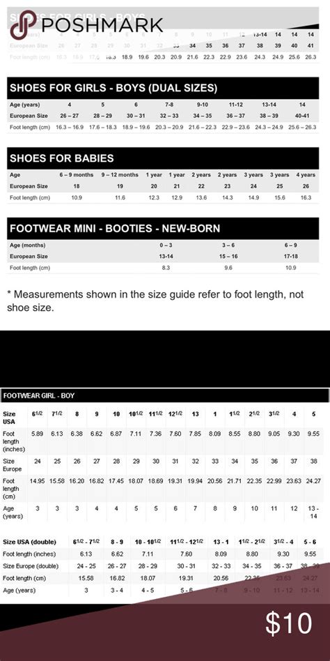 Zara Kid's Shoe Sizing Guide