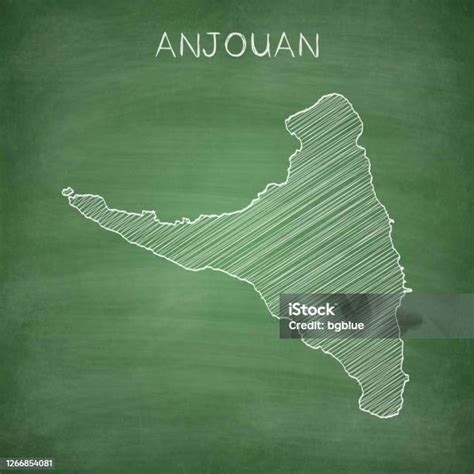 Anjouan Map Drawn On Chalkboard Blackboard Stock Illustration ...