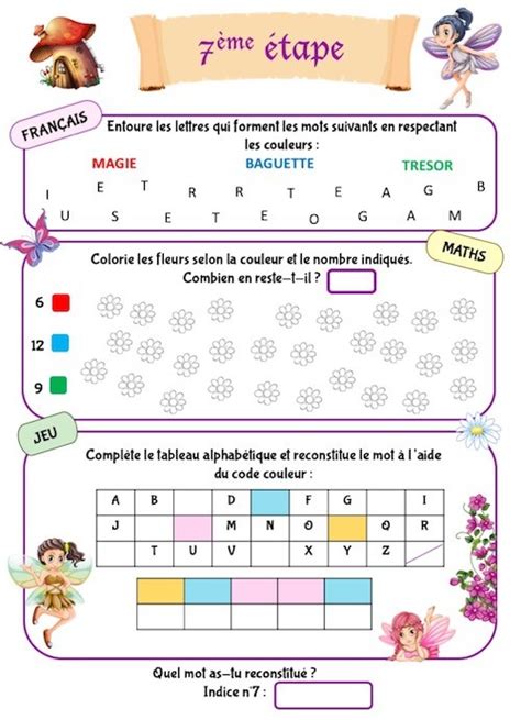 Cahier activités maternelle Fée - Un Anniversaire en Or - chasse au trésor