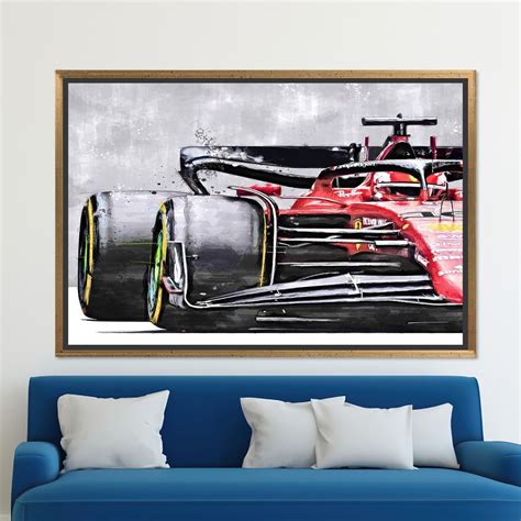 Formula 1 Wall Art, F1 Wall Decor, Racing Car Art, Red Wall Art, Man Cave Wall | eBay