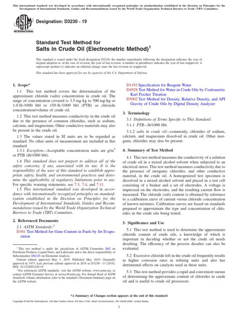 Astm - D3230.39961-2019 | PDF | Sodium Chloride | Ethanol