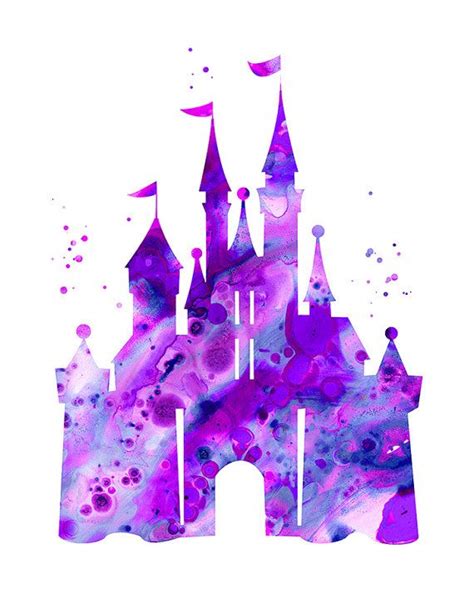 Watercolor Disney Castle at PaintingValley.com | Explore collection of ...