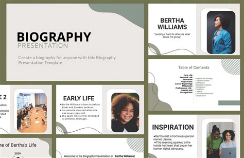 Biography Presentation Template in PowerPoint, Google Slides - Download ...