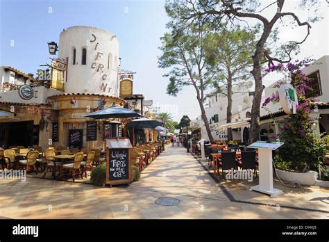 Bars in Cala D'Or, Mallorca Stock Photo - Alamy