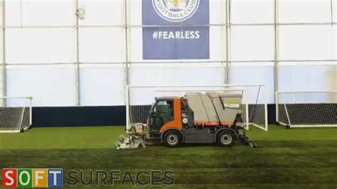 Artificial Grass Pitch Maintenance for LCFC Indoor Pitch | Football Pitch Maintenance - YouTube