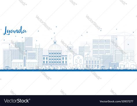 Outline Luanda Skyline with Blue Buildings Vector Image