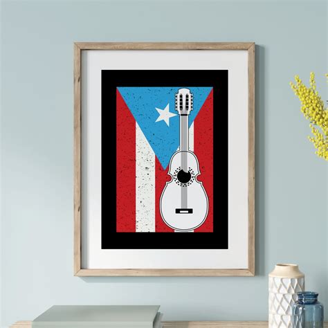 Puerto Rico Flag Wall Art, Cuatro Puertorriqueño, Puerto Rican Art ...