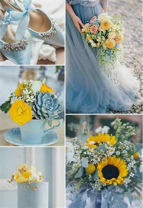 Dusty blue and Yellow | Wedding theme colors, Wedding colors blue ...