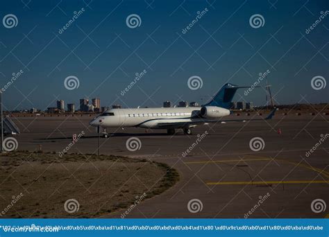 The Plane on the Runway, Preparing for Takeoff Stock Photo - Image of ...