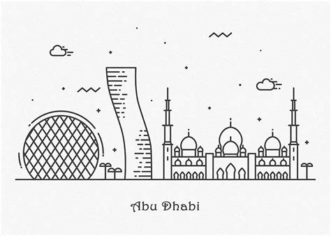 Abu Dhabi Cityscape Travel Poster Drawing by Inspirowl Design - Pixels