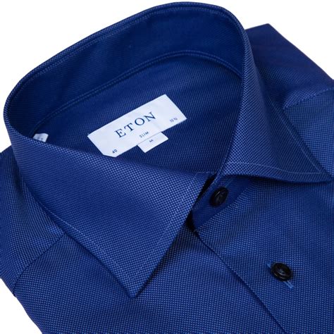 Slim Fit Luxury Cotton Dobby Weave Dress Shirt - Shirts-Dress : Fifth Avenue Menswear - ETON ...