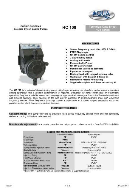 View Product Specification PDF - Aqua Water Systems