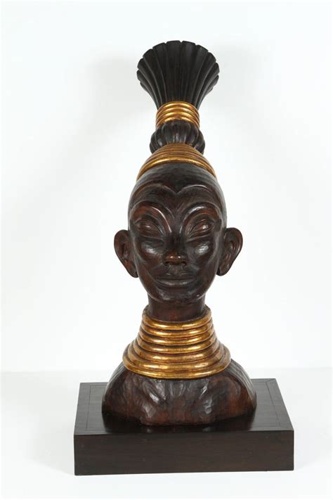 Tribal African Art Sculpture of Black African Zulu Bust For Sale at 1stDibs