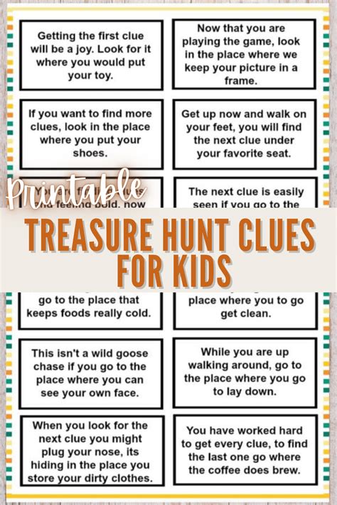 Treasure Hunt Kids Clues