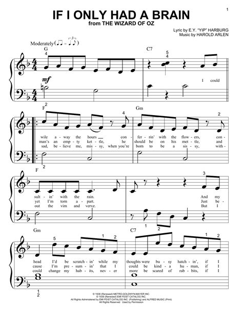 If I Only Had A Brain | Sheet Music Direct