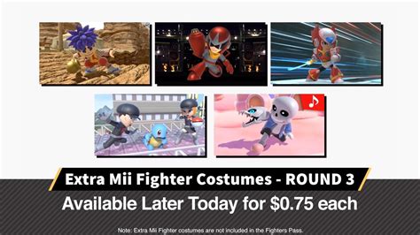 Nintendo reveals new Mii Fighter costumes for Smash Bros. Ultimate, including Sans from Undertale