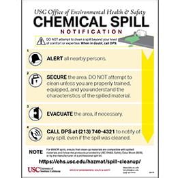 Chemical Spill Notification – USC Environmental Health & Safety