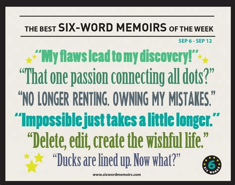 “Impossible Just Takes a Little Longer.” The Best Six-Word Memoirs Of The Week – Six-Word Memoirs