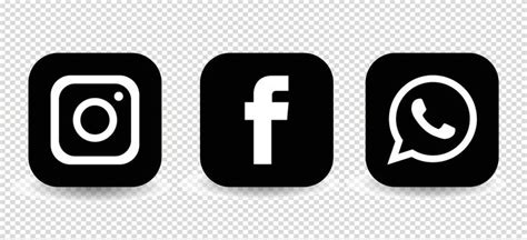 Social media facebook instagram logos, Social media icons black and white set | Facebook and ...