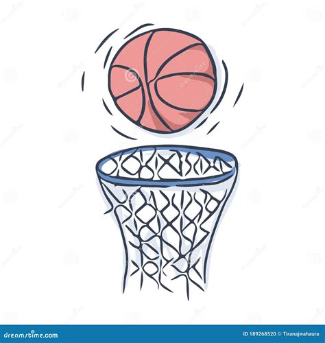 Hand Drawn Basketball Doodle Vector Illustration Stock Vector - Illustration of colorful ...