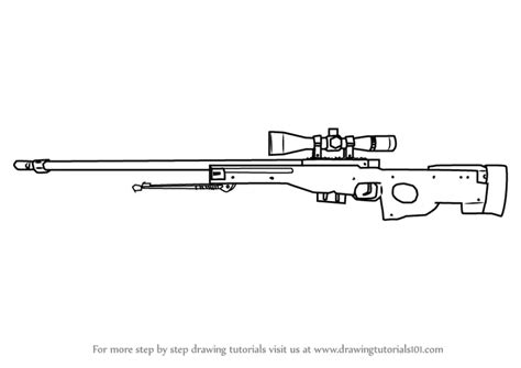 How to Draw AWP from Counter Strike (Counter Strike) Step by Step | DrawingTutorials101.com