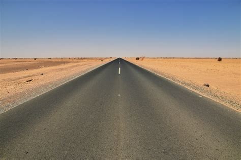 Premium Photo | The road in sahara desert, sudan