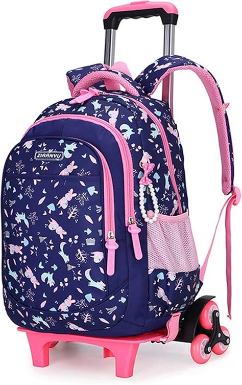 GOLDGOD Girl's Trolley Backpack, Princess Lightweight Rolling School ...