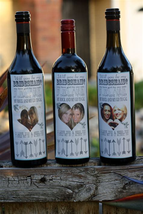 Custom Bridesmaid Wine Bottle Labels -Will you be my bridesmaid Wedding Lables. $25.00, via E ...