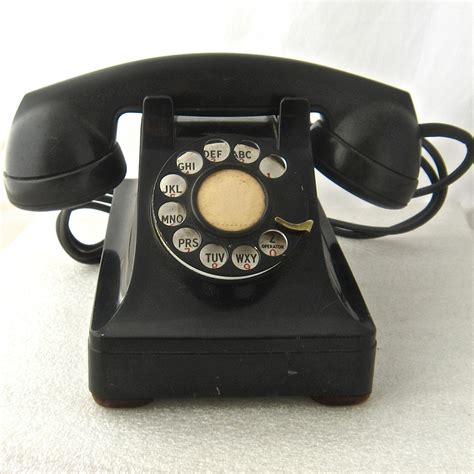 1940s Western Electric Black Desk Telephone Rotary Dial from mendocinovintage on Ruby Lane